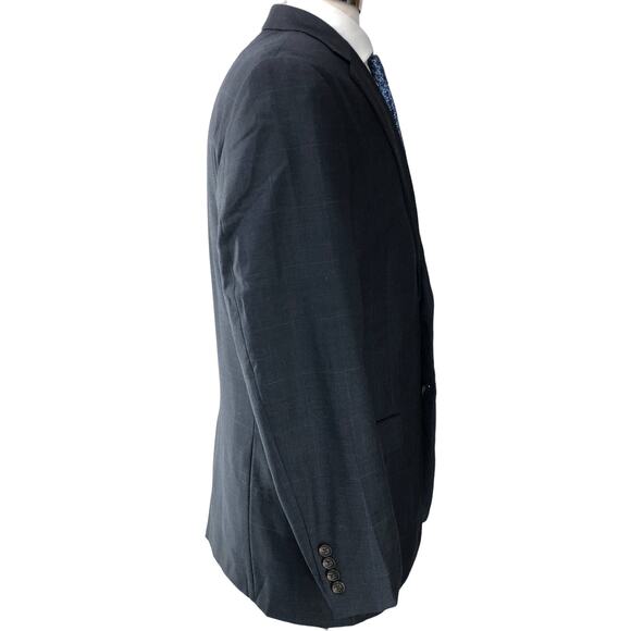 Ralph Lauren LRL Mens Size 40R Sport Coat Blazer Jacket Charcoal Blue Windowpane - Picture 8 of 15